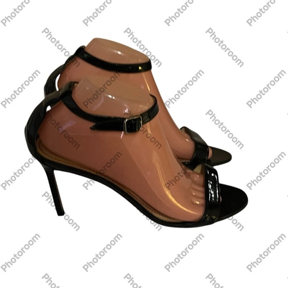 Manolo Blahnik Black Leather Heels Sz 7 - 7 1/2(38.5) - Picture 1 of 12